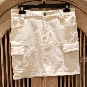 Love Tree White Stretch Cargo Skirt